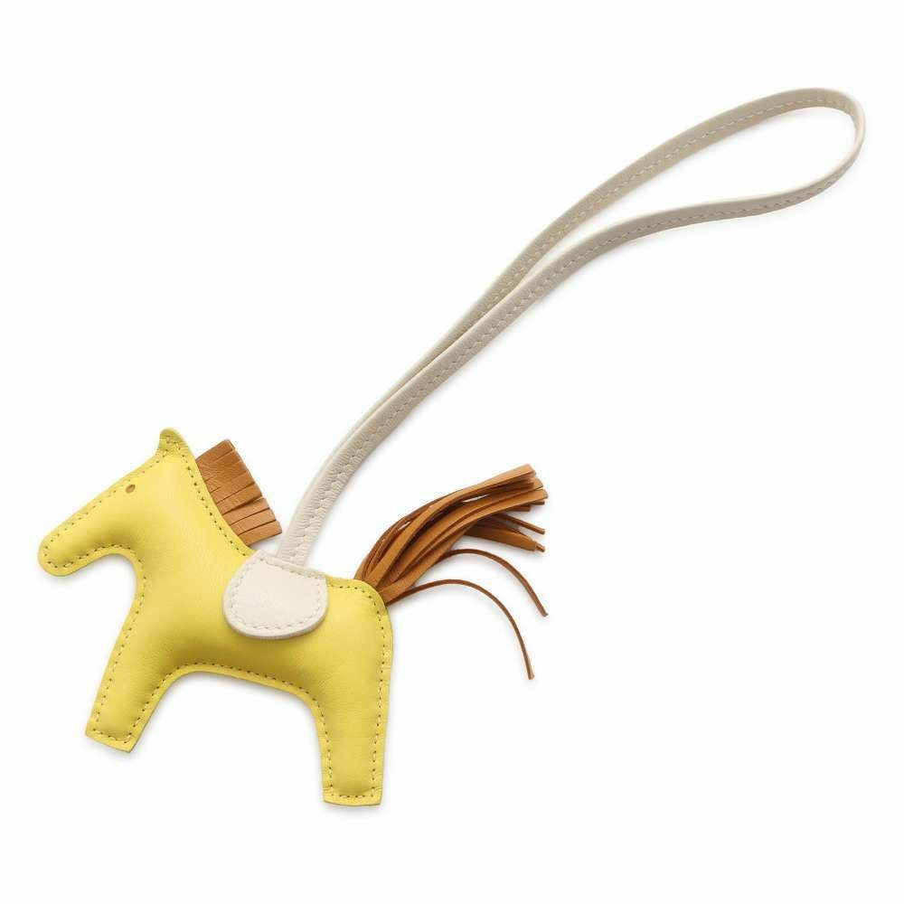エルメス バッグチャーム ロデオ PM ライム/クレ/セサミ ラムスキン Y刻印 HERMES チャーム エルメス バッグチャーム ロデオ PM ライム/クレ/セサミ ラムスキン Y