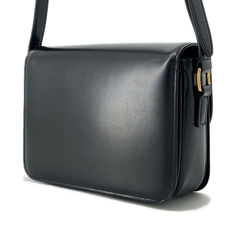 セリーヌ ショルダーバッグ ティーン トリオンフ シャイニーカーフレザー 188423 CELINE 黒