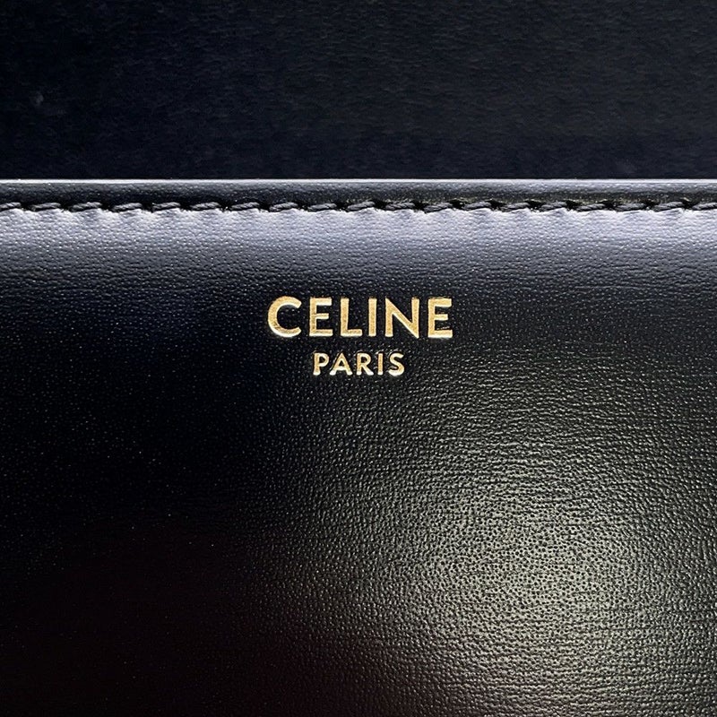 セリーヌ ショルダーバッグ ティーン トリオンフ シャイニーカーフレザー 188423 CELINE 黒