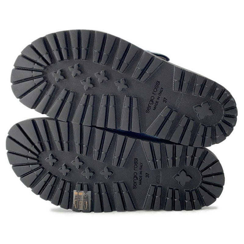 セルジオ ロッシ サンダル SR TWENTY BUCKLE フラット デニム B10390 レディースサイズ37 Sergio Rossi 靴