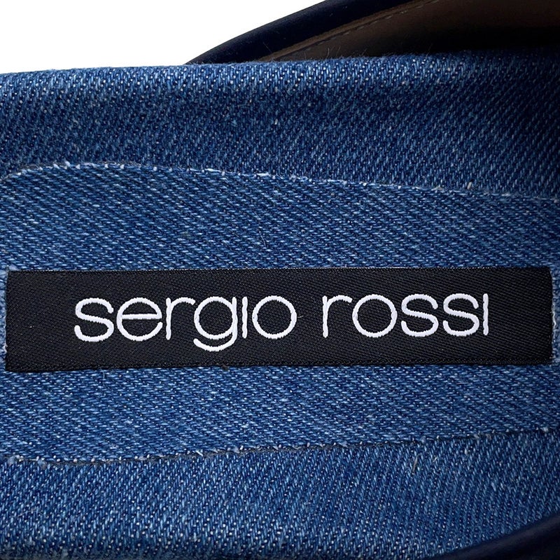 セルジオ ロッシ サンダル SR TWENTY BUCKLE フラット デニム B10390 レディースサイズ37 Sergio Rossi 靴