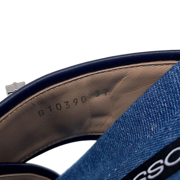 セルジオ ロッシ サンダル SR TWENTY BUCKLE フラット デニム B10390 レディースサイズ37 Sergio Rossi 靴