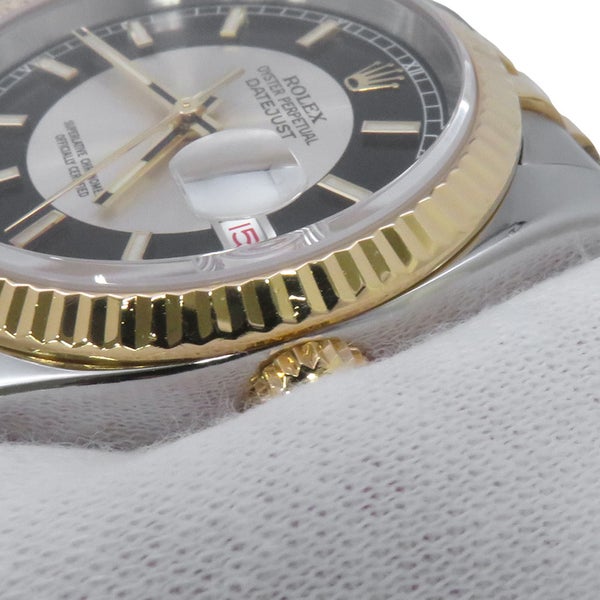 ロレックス デイトジャスト D番 SS/K18YG 116233 ROLEX 腕時計 ブラック/シルバー文字盤