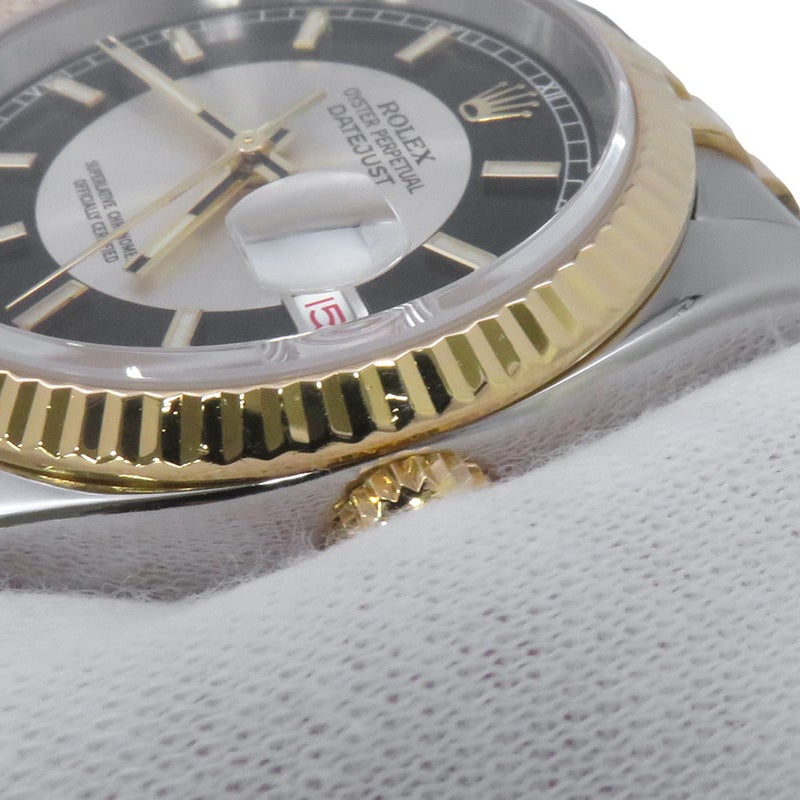 ロレックス デイトジャスト D番 SS/K18YG 116233 ROLEX 腕時計 ブラック/シルバー文字盤