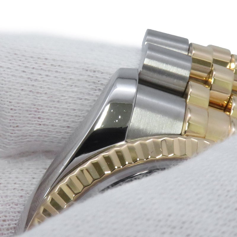 ロレックス デイトジャスト D番 SS/K18YG 116233 ROLEX 腕時計 ブラック/シルバー文字盤