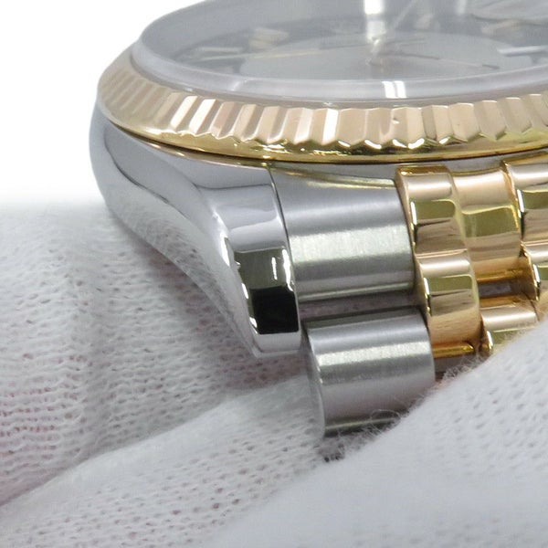 ロレックス デイトジャスト D番 SS/K18YG 116233 ROLEX 腕時計 ブラック/シルバー文字盤