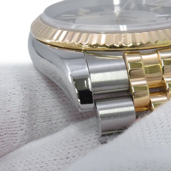 ロレックス デイトジャスト D番 SS/K18YG 116233 ROLEX 腕時計 ブラック/シルバー文字盤
