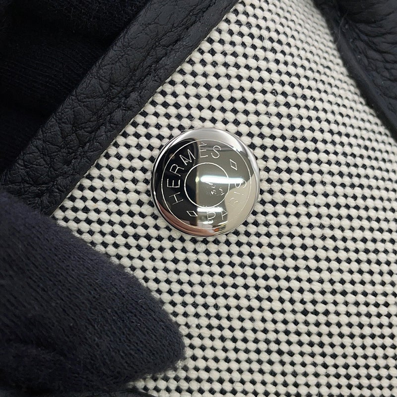 エルメス トートバッグ ネオ・ガーデン 23 ガーデンパーティ エクリュ/ブラック/シルバー金具 トワルアッシュ/ネゴンダ G刻印