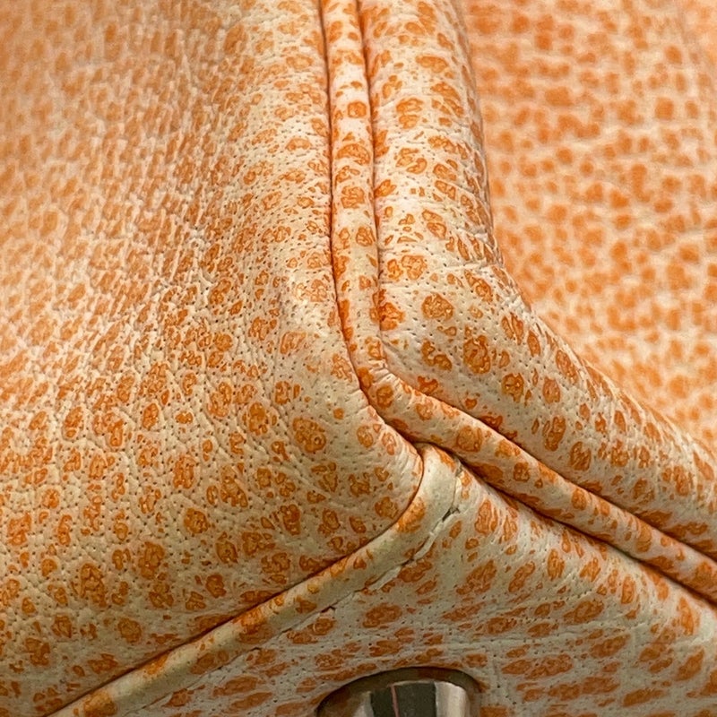 エルメス ハンドバッグ ケリー28 内縫い ダルメシアン オレンジ/シルバー金具 ブッフルスキッパー □F刻印 ２wayショルダー