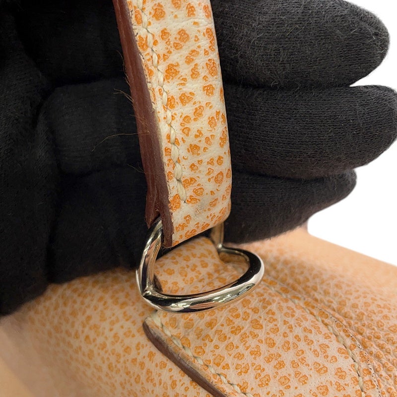 エルメス ハンドバッグ ケリー28 内縫い ダルメシアン オレンジ/シルバー金具 ブッフルスキッパー □F刻印 ２wayショルダー
