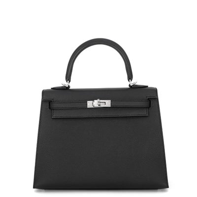 Hermès Kelly 25 Black Epsom Palladium