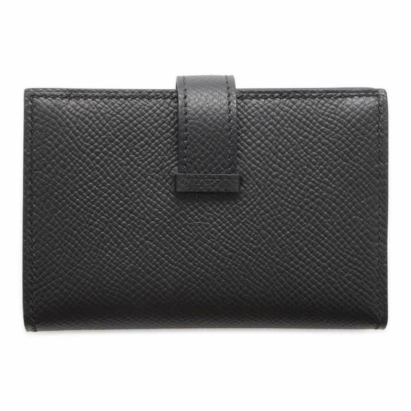 エルメス カードケース ベアン ミニ  モノクローム ブラック/クローム金具 ヴォーエプソン Z刻印 HERMES 財布 黒