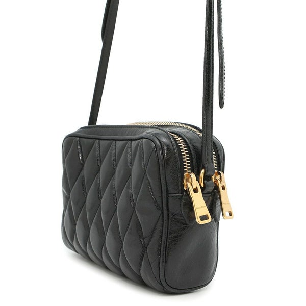 ミュウミュウ ショルダーバッグ キルティング レザー Miu Miu バッグ 黒