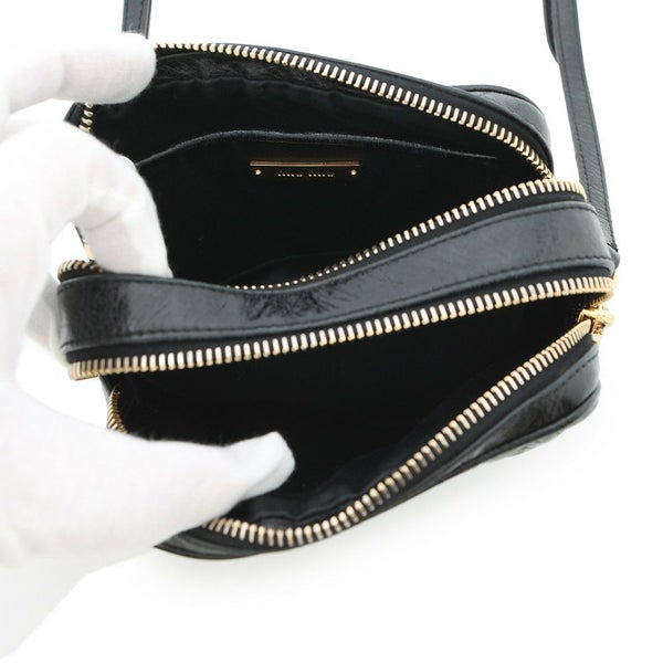 ミュウミュウ ショルダーバッグ キルティング レザー Miu Miu バッグ 黒