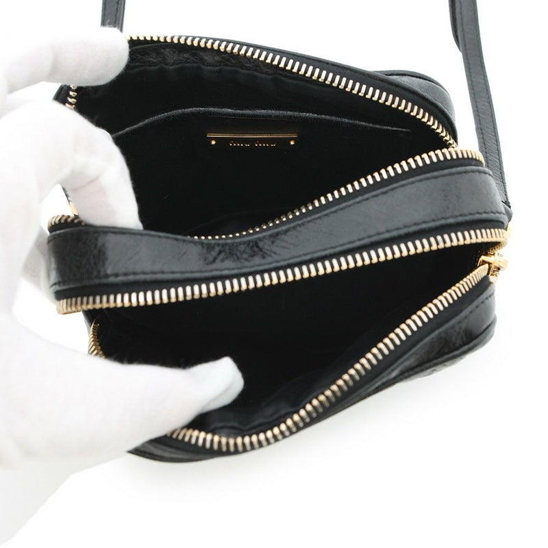 ミュウミュウ ショルダーバッグ キルティング レザー Miu Miu バッグ 黒