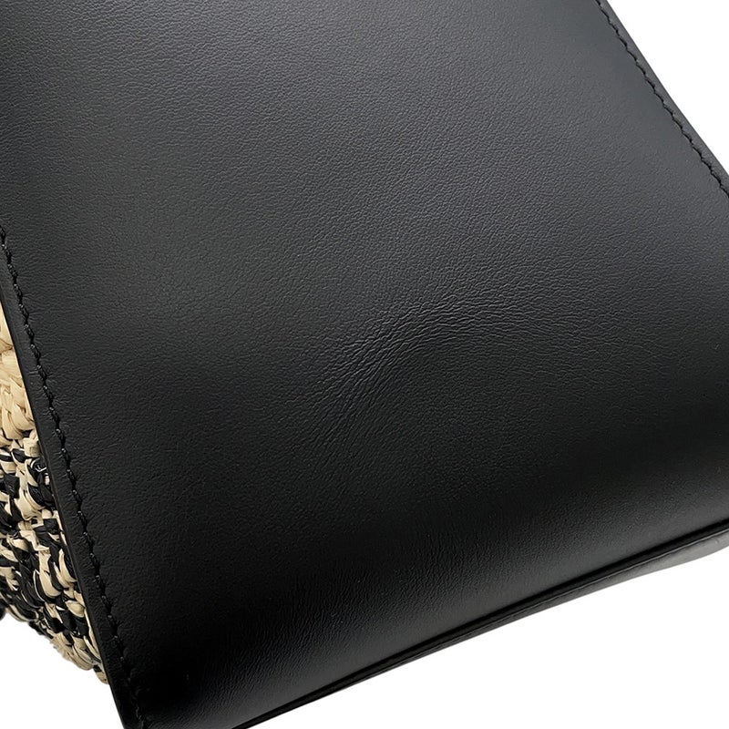 ロエベ ハンドバッグ ハンモック コンパクト レザー ラフィア LOEWE ２wayショルダー 黒