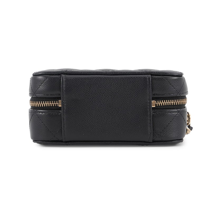 シャネル チェーンバニティバック ミニ マトラッセ ココマーク キャビアスキン AP2634 CHANEL バッグ 黒