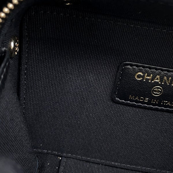 シャネル チェーンバニティバック ミニ マトラッセ ココマーク キャビアスキン AP2634 CHANEL バッグ 黒