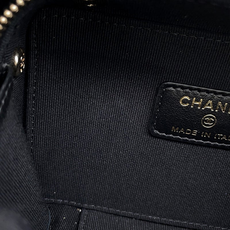 シャネル チェーンバニティバック ミニ マトラッセ ココマーク キャビアスキン AP2634 CHANEL バッグ 黒