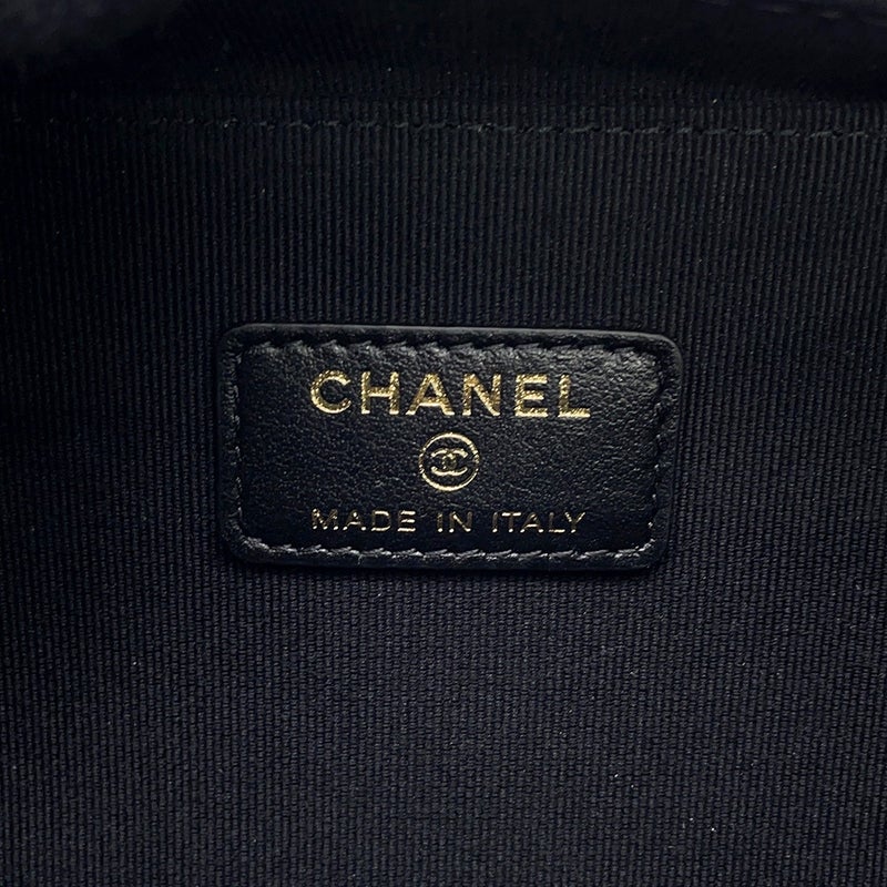シャネル チェーンバニティバック ミニ マトラッセ ココマーク キャビアスキン AP2634 CHANEL バッグ 黒