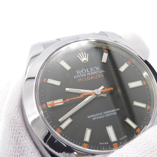 ロレックス ミルガウス ランダムシリアル ルーレット V番 116400 ROLEX 腕時計 黒文字盤
