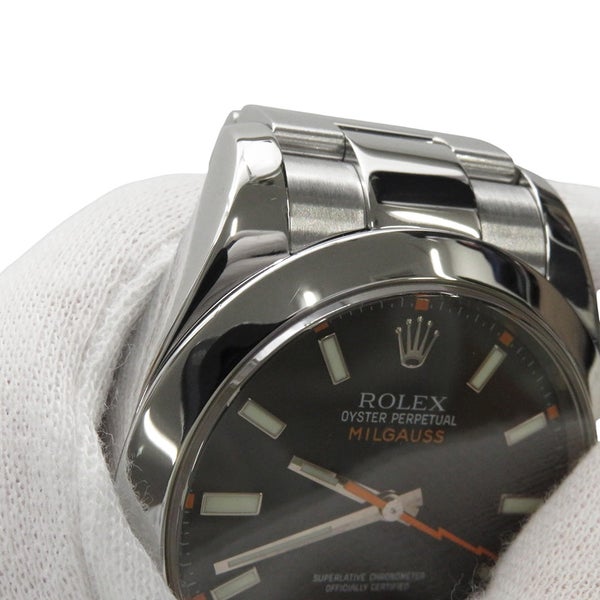 ロレックス ミルガウス ランダムシリアル ルーレット V番 116400 ROLEX 腕時計 黒文字盤