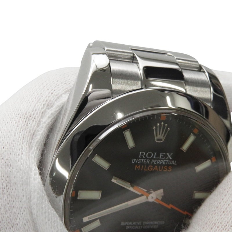 ロレックス ミルガウス ランダムシリアル ルーレット V番 116400 ROLEX 腕時計 黒文字盤
