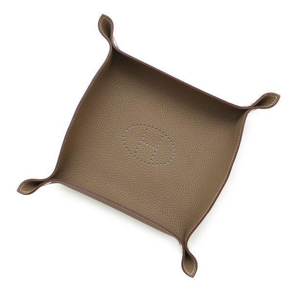 エルメス トレイ ヴィド・ポッシュ ミーズ・エ・ルランス エトゥープ/シルバー金具 トリヨン U刻印 HERMES トレー