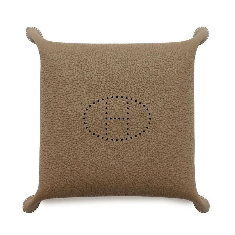 エルメス トレイ ヴィド・ポッシュ ミーズ・エ・ルランス エトゥープ/シルバー金具 トリヨン U刻印 HERMES トレー