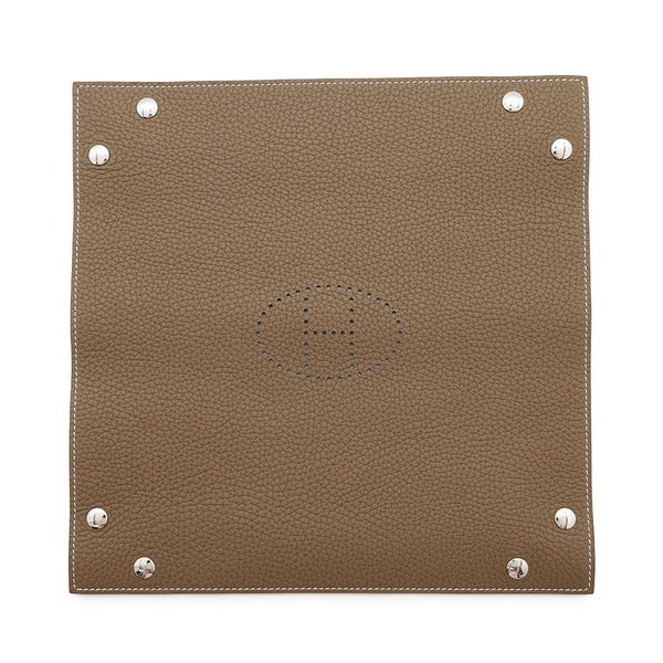 エルメス トレイ ヴィド・ポッシュ ミーズ・エ・ルランス エトゥープ/シルバー金具 トリヨン U刻印 HERMES トレー