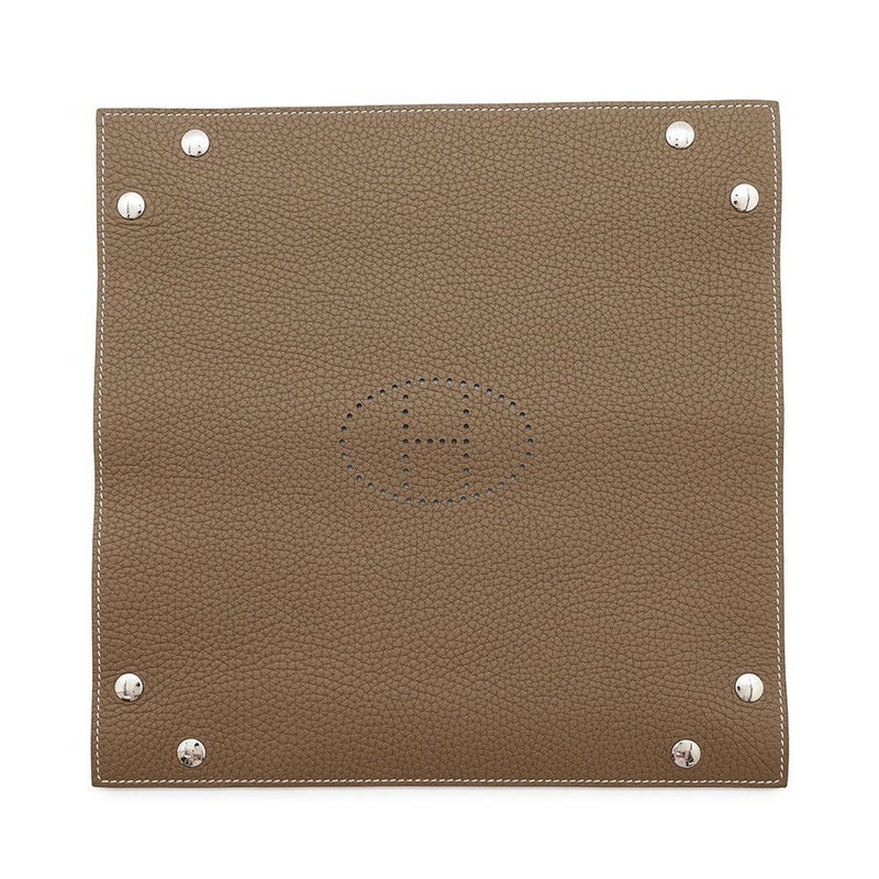 エルメス トレイ ヴィド・ポッシュ ミーズ・エ・ルランス エトゥープ/シルバー金具 トリヨン U刻印 HERMES トレー