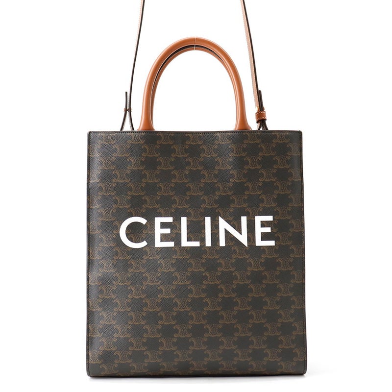 セリーヌ ハンドバッグ トリオンフ スモール バーティカル カバ PVC レザー 191542BZK CELINE 2wayショルダー