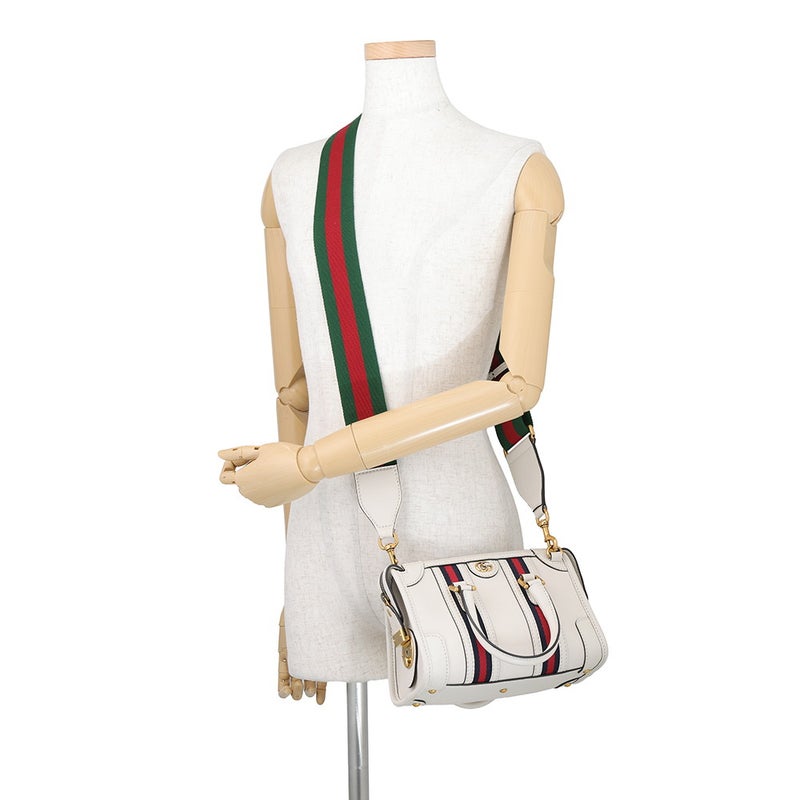 グッチ ハンドバッグ シェリーライン  レザー 715771 GUCCI ２wayショルダー 白
