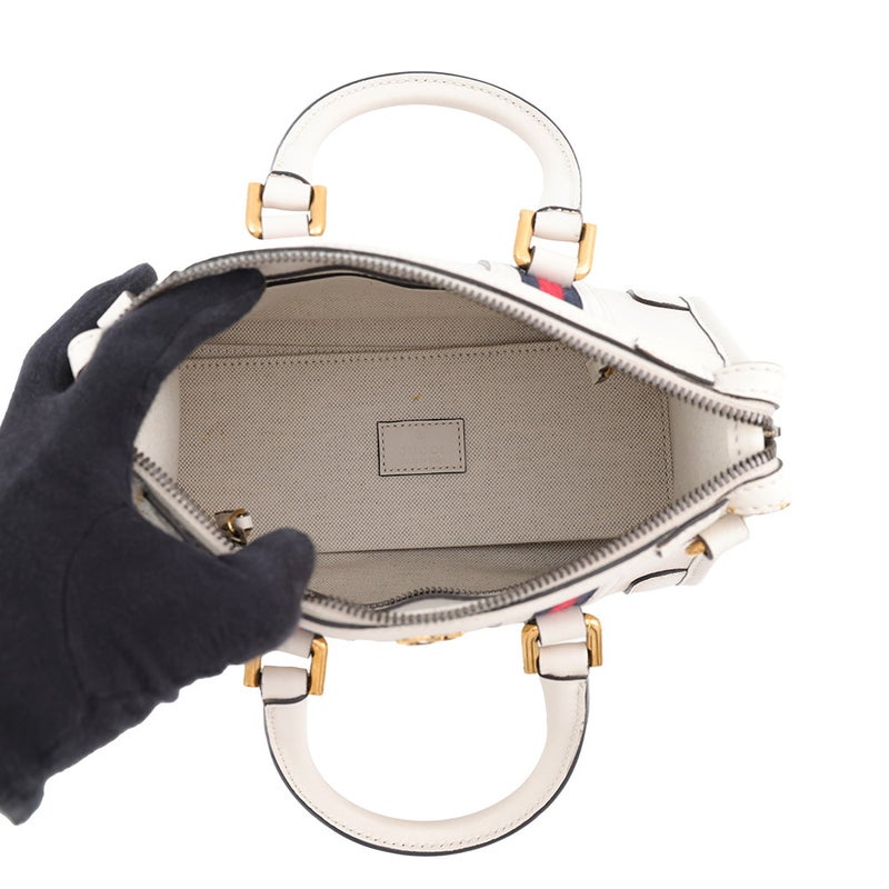 グッチ ハンドバッグ シェリーライン  レザー 715771 GUCCI ２wayショルダー 白