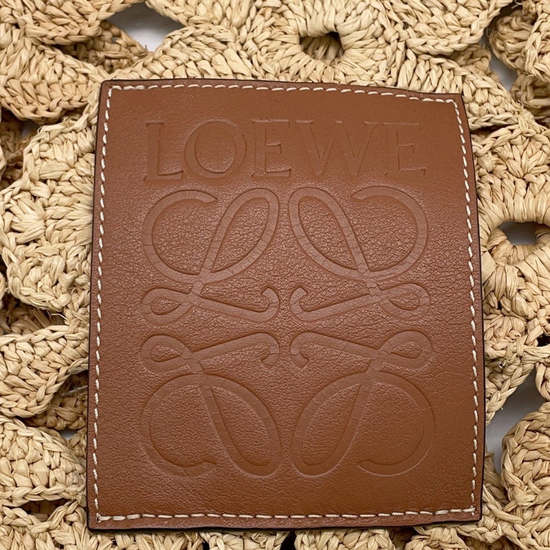ロエベ ハンドバッグ クロシェフラワーモチーフ ラフィア LOEWE ２wayショルダー