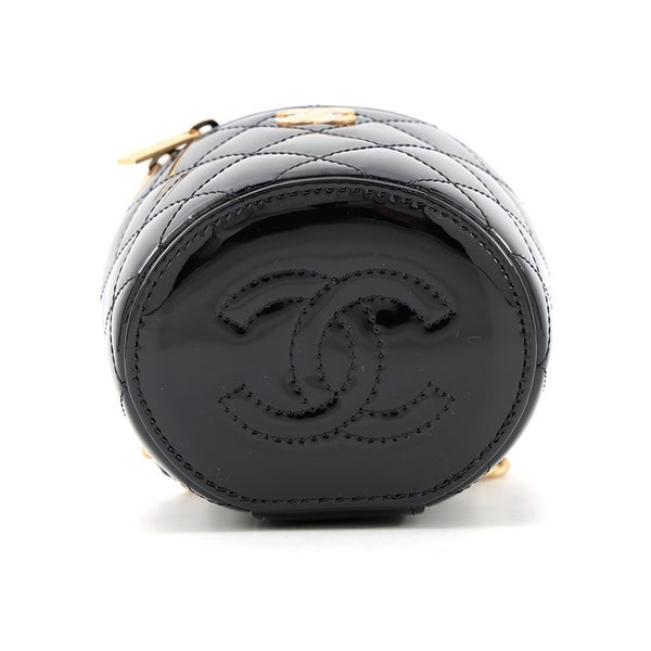 シャネル チェーンショルダーバッグ マトラッセ ココマーク バニティ パテント AP2873 CHANEL 黒 セール品