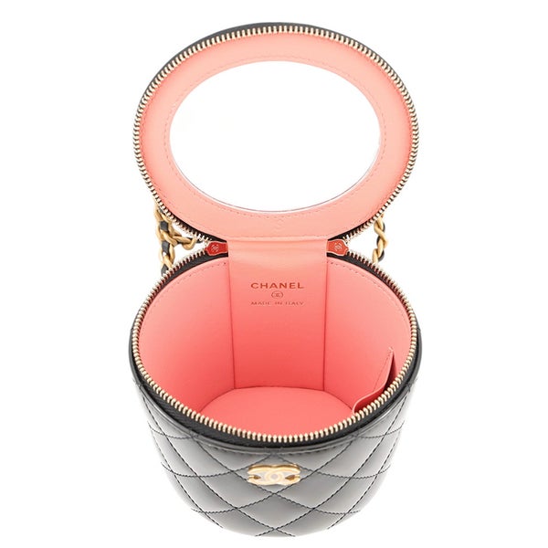 シャネル チェーンショルダーバッグ マトラッセ ココマーク バニティ パテント AP2873 CHANEL 黒 セール品