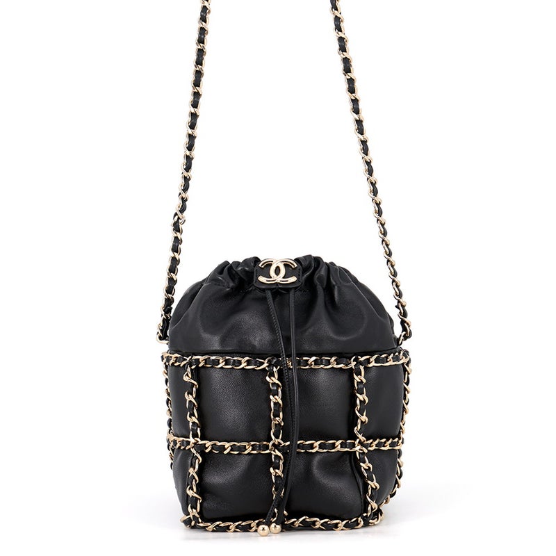 シャネル チェーンショルダーバッグ ココマーク ラムスキン AS2314 CHANEL バッグ 黒