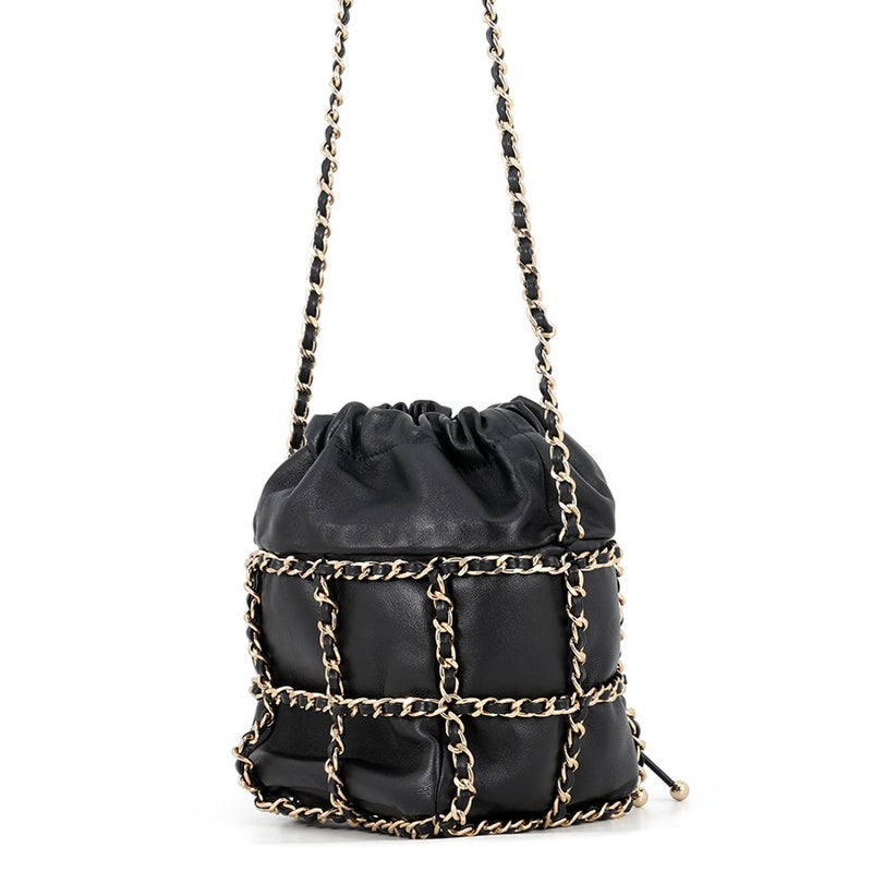 シャネル チェーンショルダーバッグ ココマーク ラムスキン AS2314 CHANEL バッグ 黒