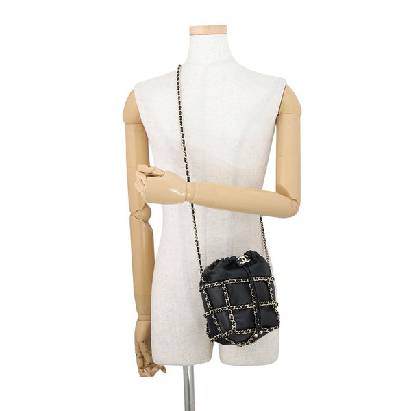 シャネル チェーンショルダーバッグ ココマーク ラムスキン AS2314 CHANEL バッグ 黒