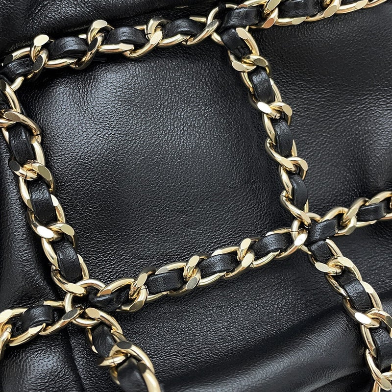 シャネル チェーンショルダーバッグ ココマーク ラムスキン AS2314 CHANEL バッグ 黒