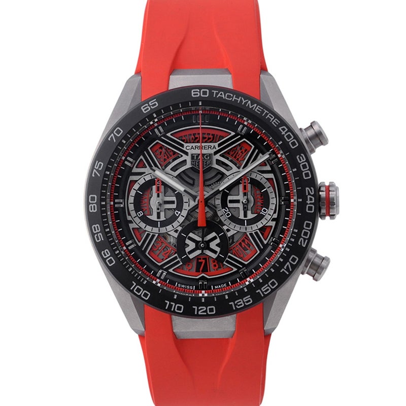 タグホイヤー カレラ クロノグラフ エクストリームスポーツ TAG Heuer 腕時計 スケルトン/レッド文字盤