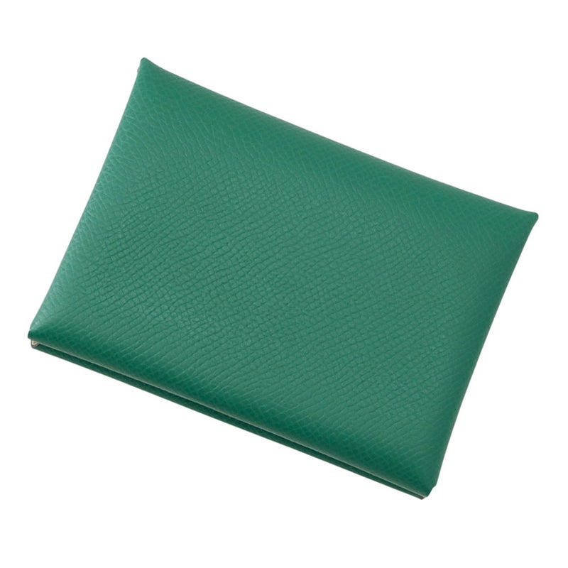 エルメス コインケース カルヴィ デュオ ヴェルソ ヴェールヴェルティゴ/ジョーヌミルトン/シルバー金具 エプソン W刻印