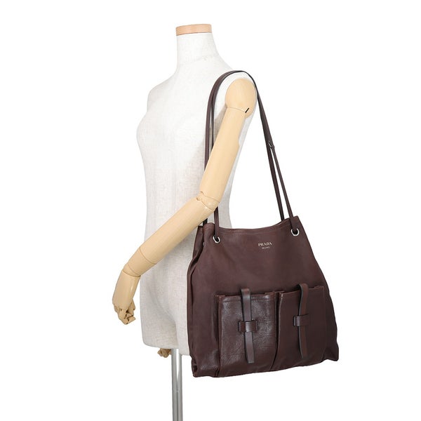 プラダ ショルダーバッグ ルート ラージ レザー ロゴ 1BC293 PRADA ２way