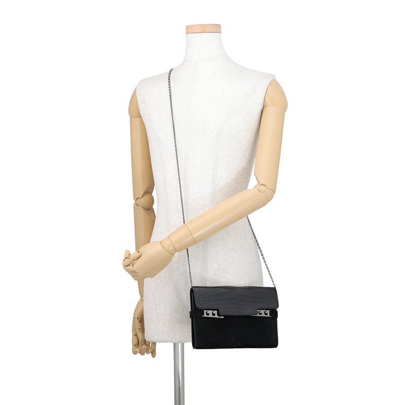 デルヴォー チェーンウォレット タンペート クロコダイル スエード Delvaux 財布 黒