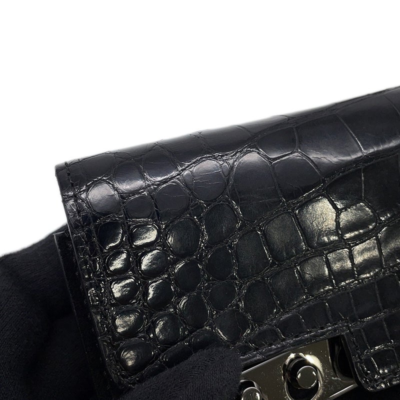 デルヴォー チェーンウォレット タンペート クロコダイル スエード Delvaux 財布 黒