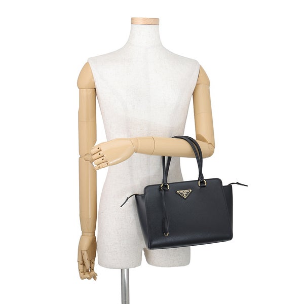 プラダ ハンドバッグ トライアングルロゴ レザー 1BA409 PRADA ２wayショルダー 黒