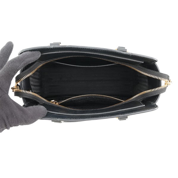 プラダ ハンドバッグ トライアングルロゴ レザー 1BA409 PRADA ２wayショルダー 黒