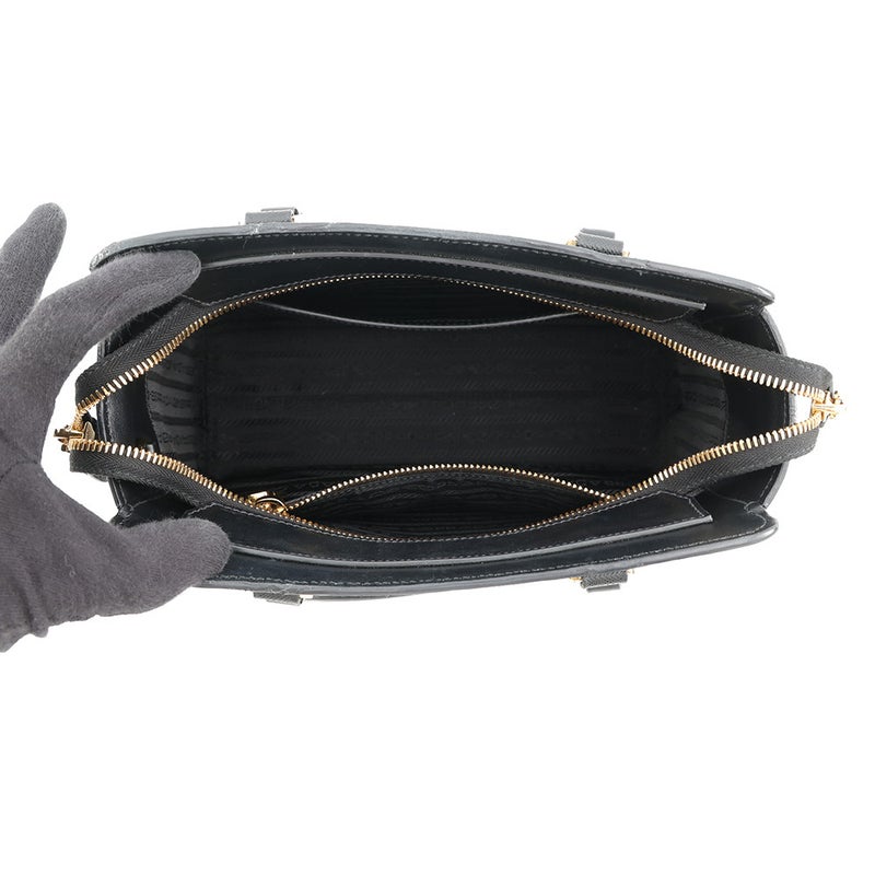 プラダ ハンドバッグ トライアングルロゴ レザー 1BA409 PRADA ２wayショルダー 黒
