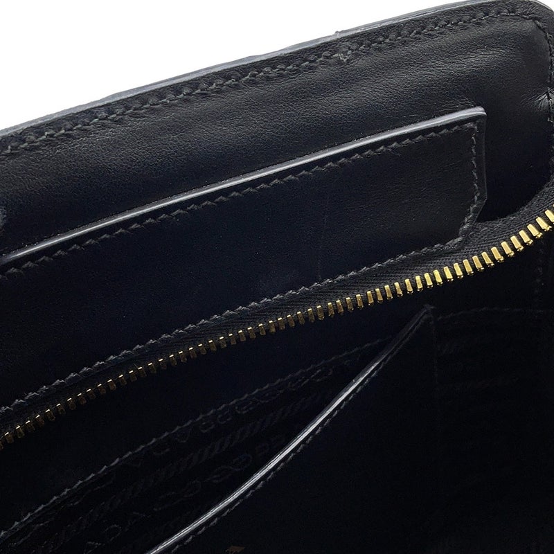 プラダ ハンドバッグ トライアングルロゴ レザー 1BA409 PRADA ２wayショルダー 黒